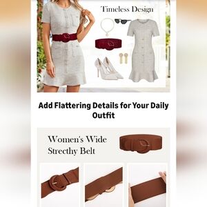 GRACE KARIN Brown Belt Women 2025 Fashion Cinch Wide Elastic Belt Stretch Waist